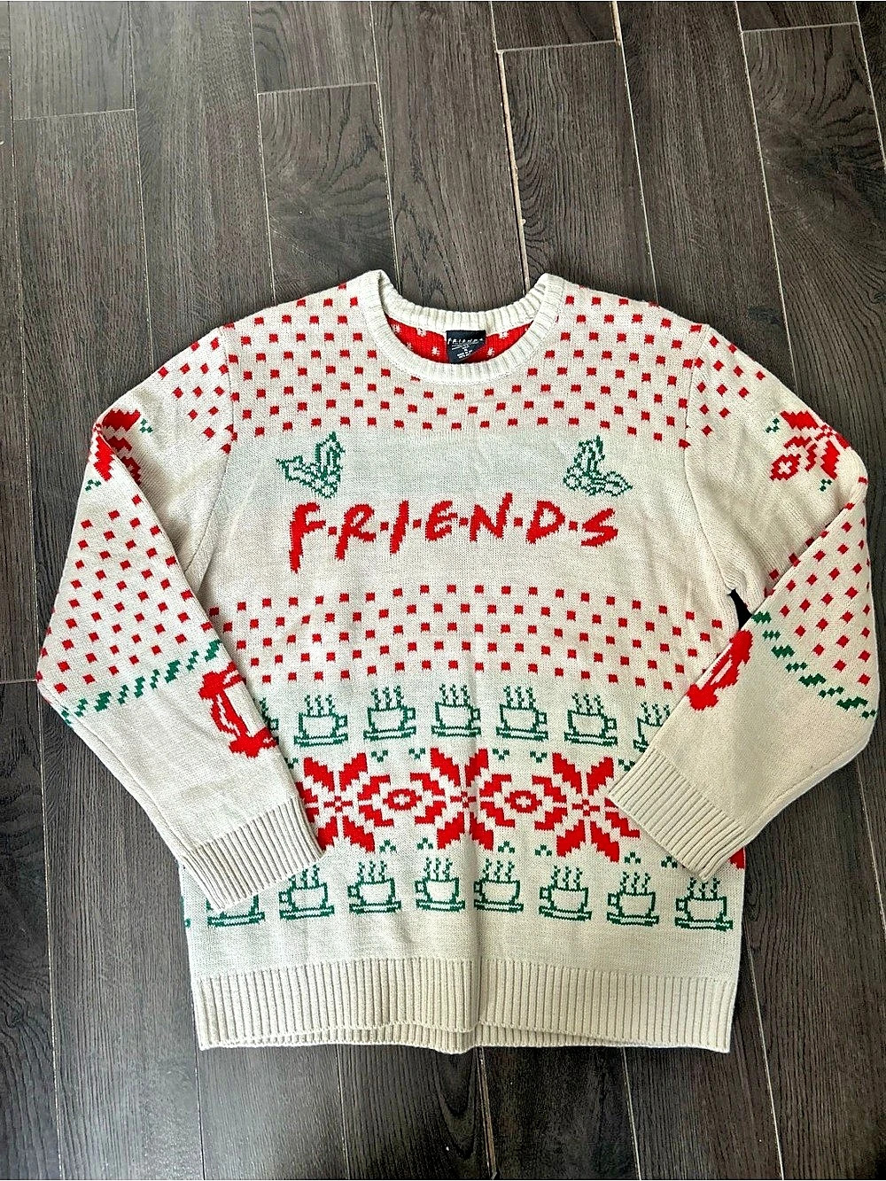 Friends TV Show Central Perk Holiday Fair Isle Ugly Christmas Sweater Central